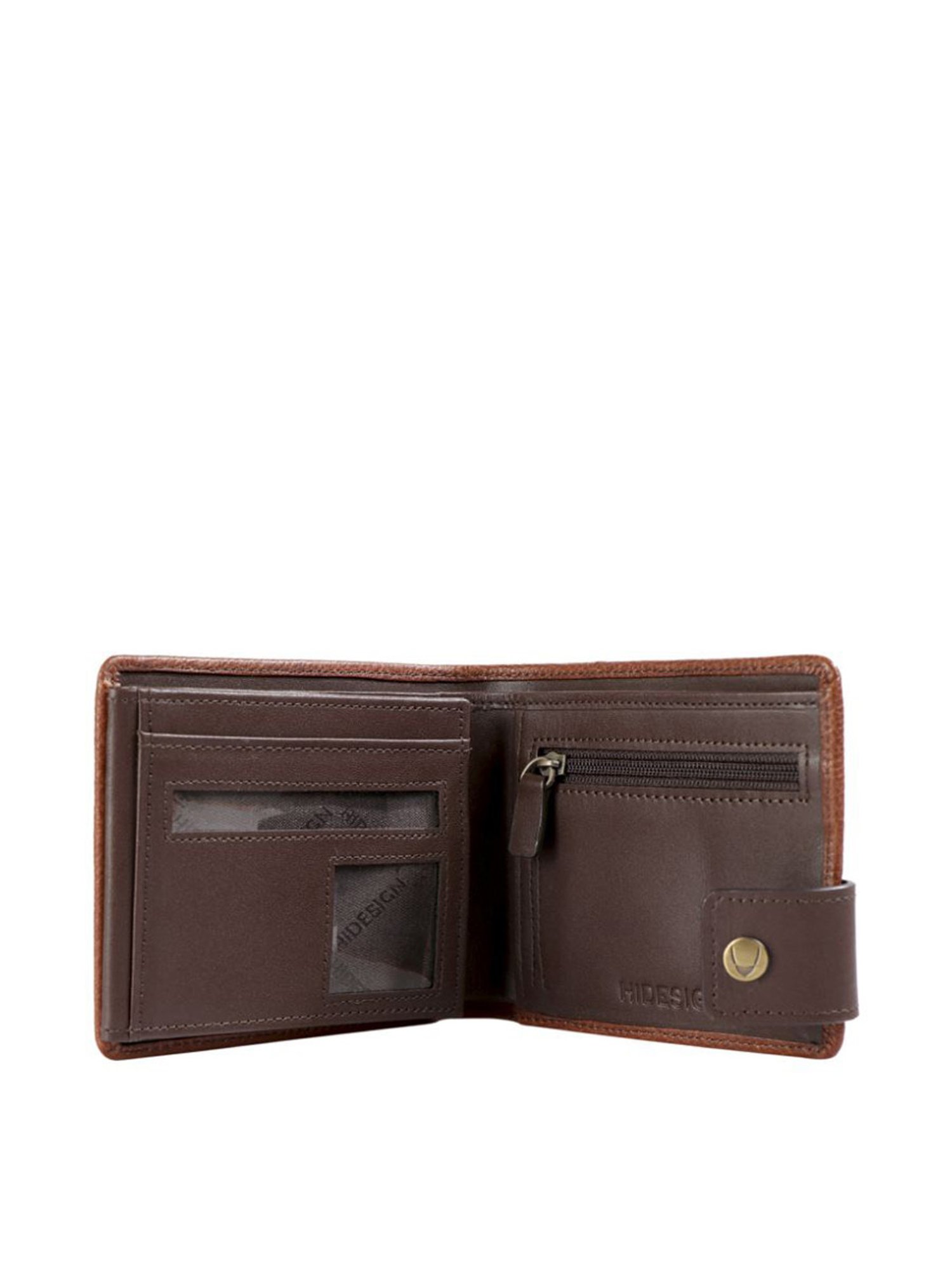 Hidesign Brown Solid Rfid Bi-Fold Wallet for Men