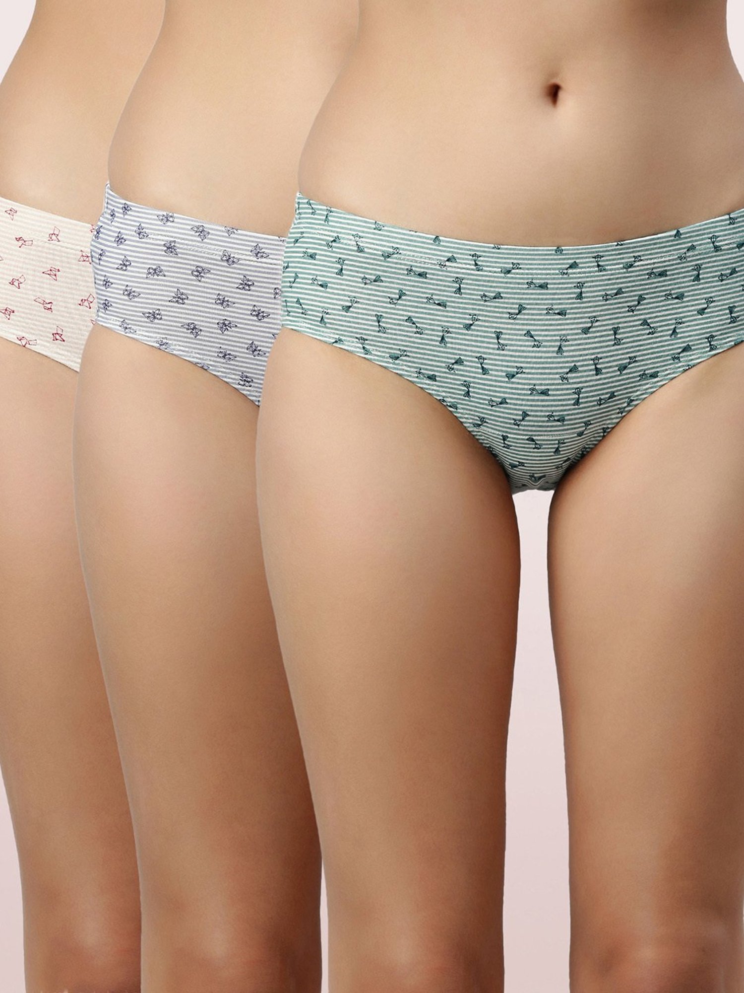 Enamor Multicolor Printed Hipster Panty Set - Pack of 3