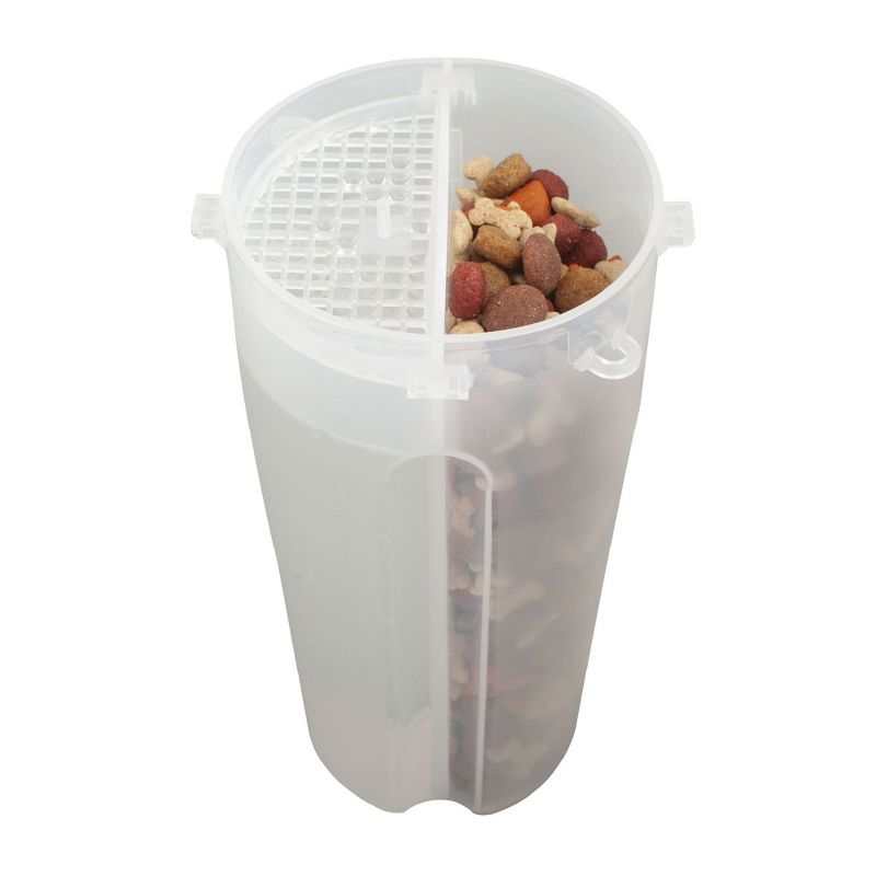 Pet Food Water Bottle 2-in-1 Portable with 2 Collapsible Bowls for Dog Travel Walking Hiking, White/Black