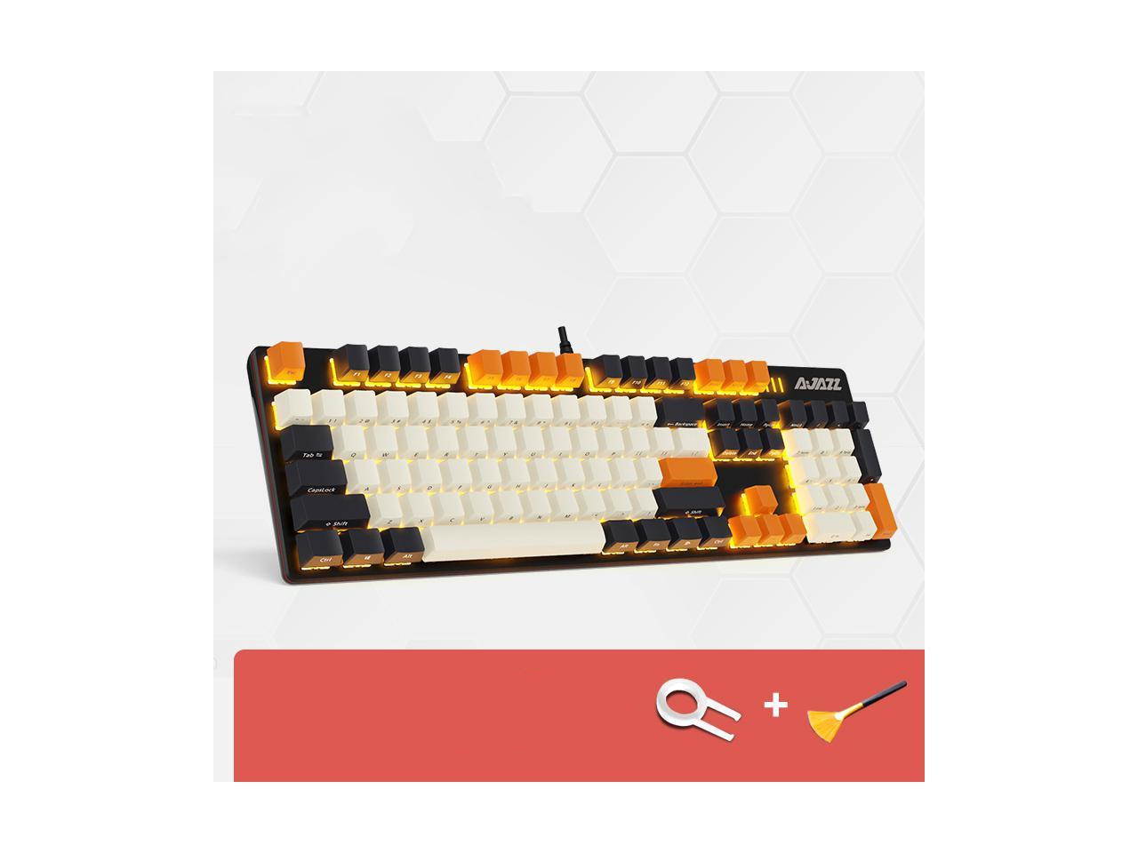 A-jazz Robo Cop Pro Version N-key Rollover Ergonomic Design,Cool Exterior USB Wired  Mechanical Gaming Keyboard , PBT Keycaps-Pencil Blue