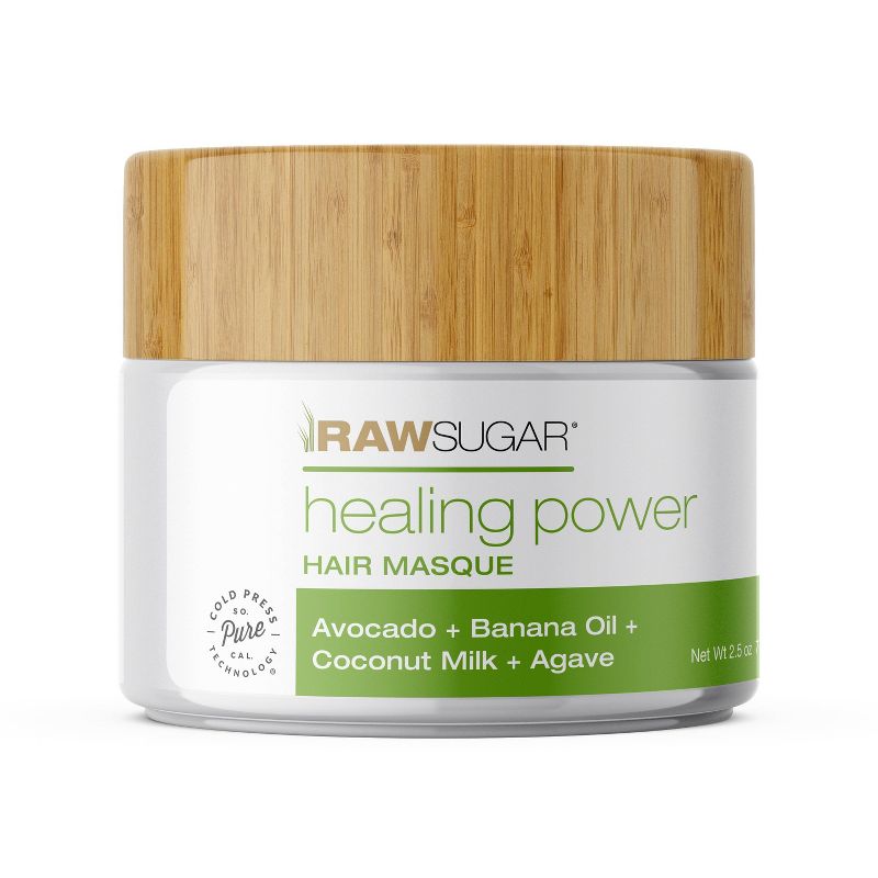 Raw Sugar Healing Power Hair Masque Avocado Oil + Banana + Coconut Milk + Agave - 2.5oz