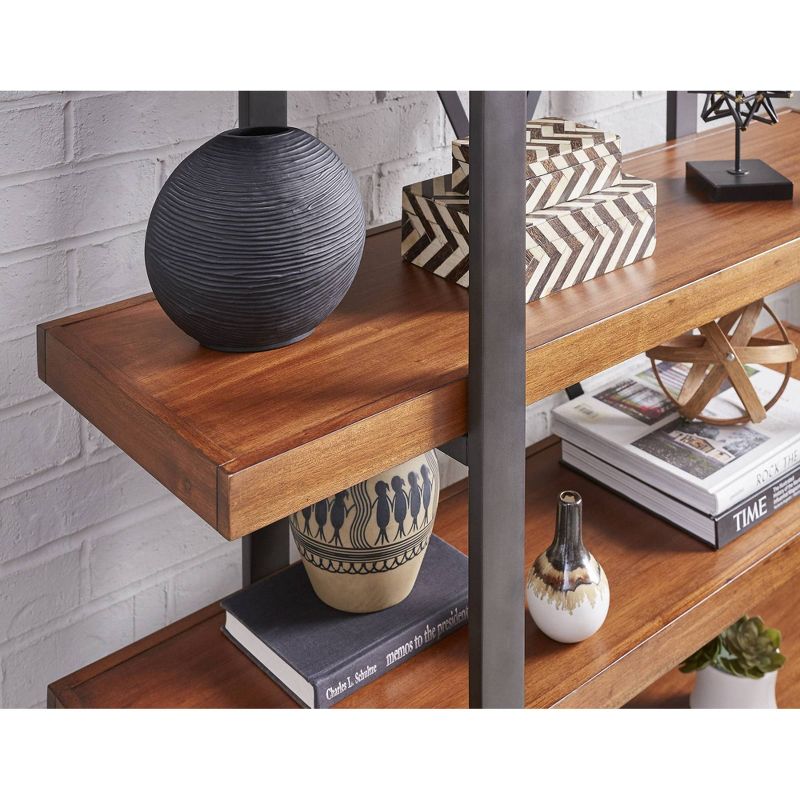 72" Grafton Industrial Wood Bookcase Brown - Martin Furniture