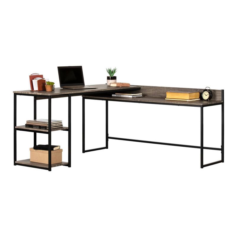 Evane L Shaped Desk Oak Camel - South Shore