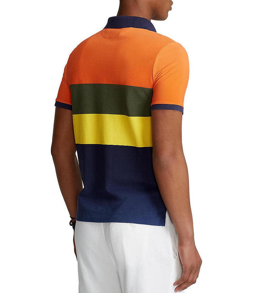 Polo Ralph Lauren Classic-Fit Multi-Color Stripe Mesh Short-Sleeve Polo Shirt