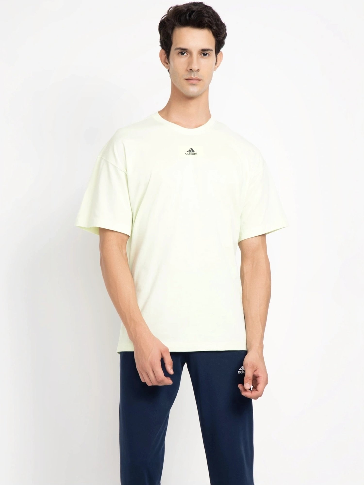Adidas Green Cotton Regular Fit T-Shirt