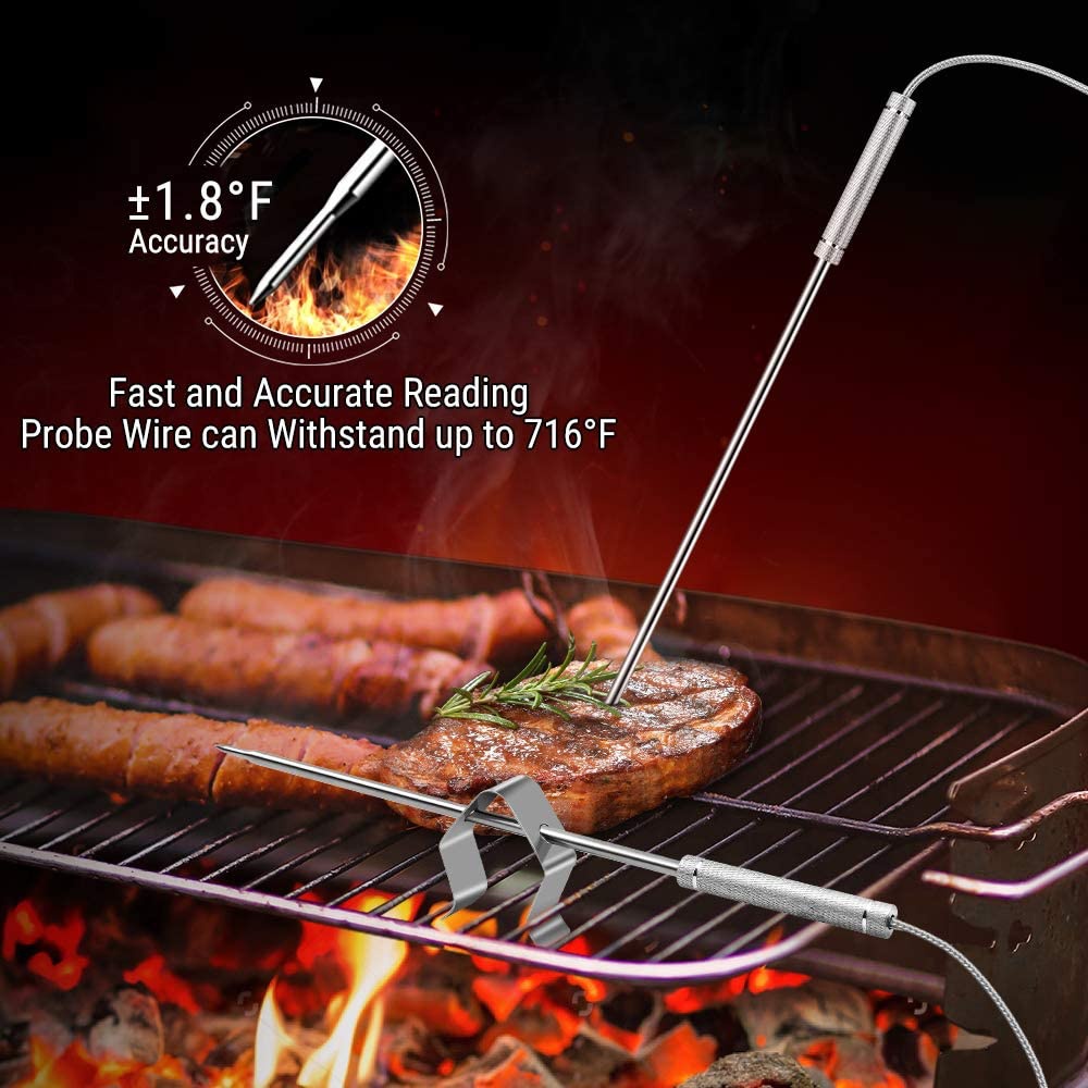 Thermopro TP08S Wireless Digital Meat Thermometer for Grilling Smoker BBQ Grill Oven Thermometer with Dual Probe Kitchen Cooking Food Thermometer