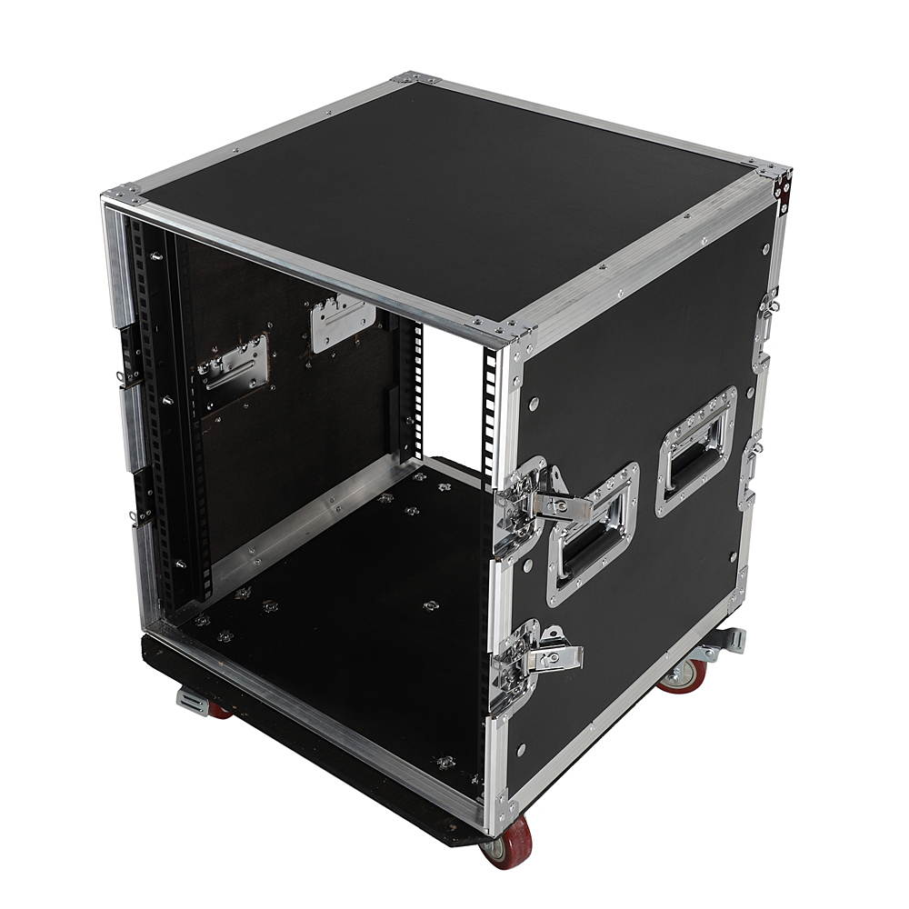 19 Inch Space Rack Case Single Layer Double Door 12U DJ Equipment Cabinet Black