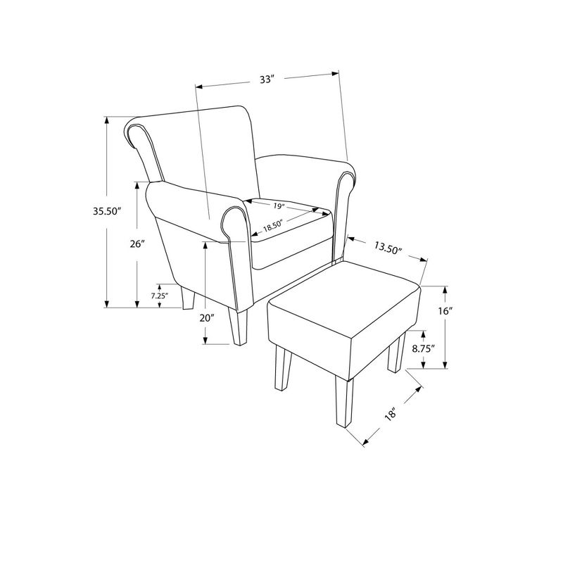 2pc Accent Chair Set Vintage French - EveryRoom