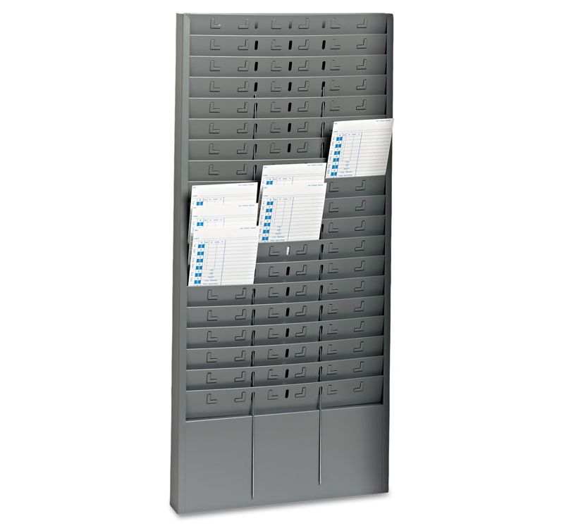 SteelMaster Steel Time Card Rack with Adjustable Dividers 5" Pockets 27018JTRGY