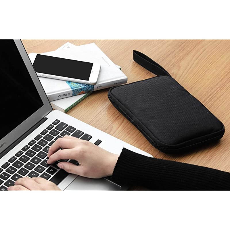 Electronic Accessories Organizer Travel Universal Cable Storage Bag Lightweight Durable Gadgets Case with Strap for Cable Charger Phone USB SD Card Medium SingleLayer Black