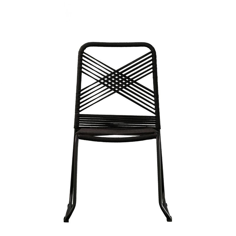 Padko 2pk Outdoor Patio Rope Accent Chair Black - Holly & Martin
