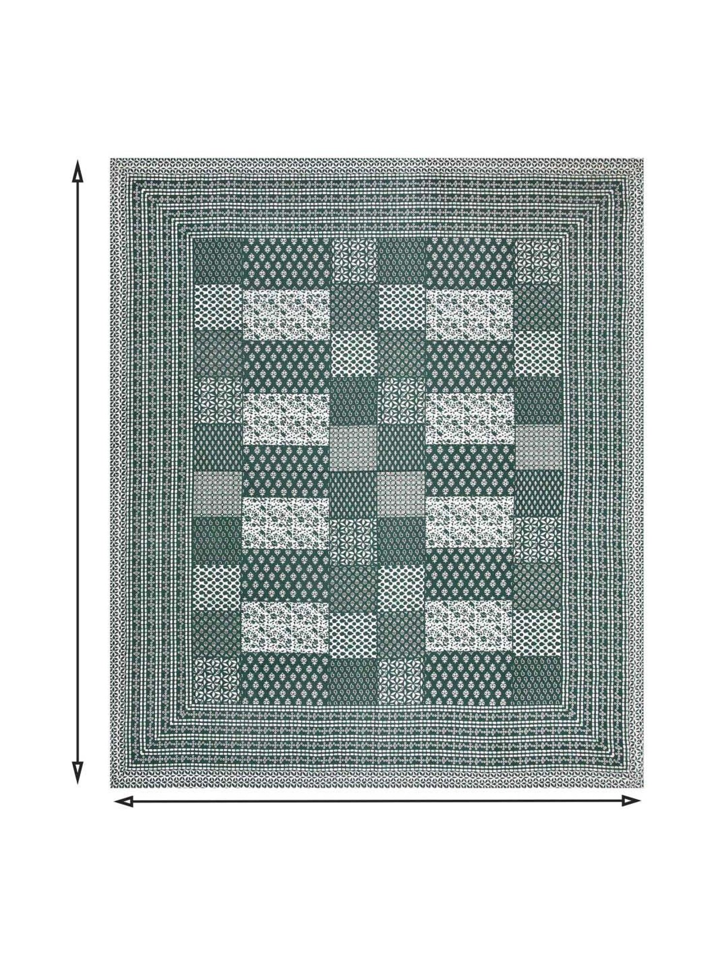 JaipurFabric Dark Green Cotton 180 TC Double Bedsheet with 2 Pillow Covers