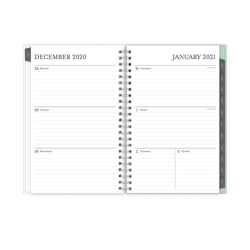 2021 Planner 5" x 8" Frosted Plastic Weekly/Monthly Wirebound Seneca - Blue Sky