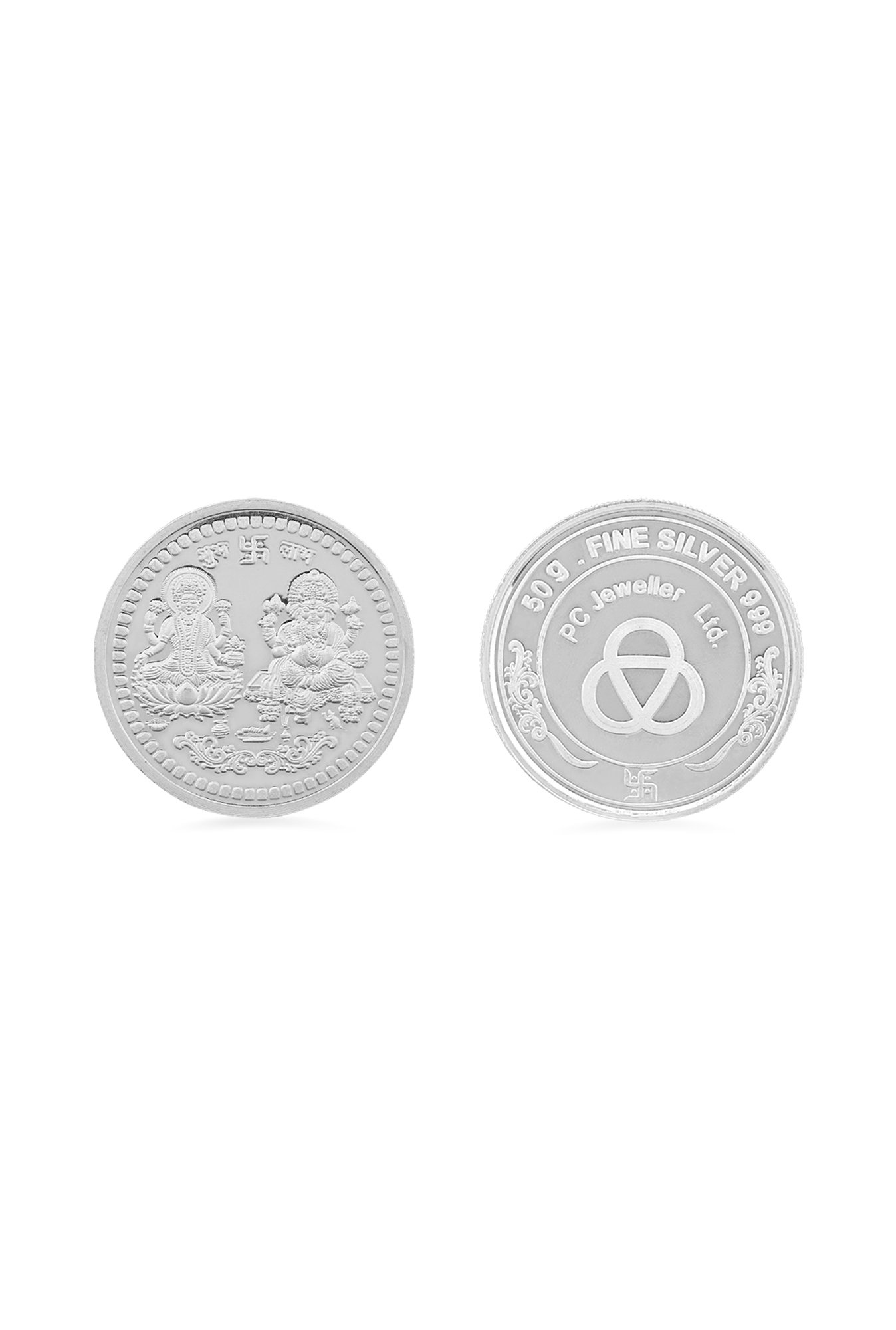 PC Jeweller Laxmi Ganesh 999 50gm Silver Coin