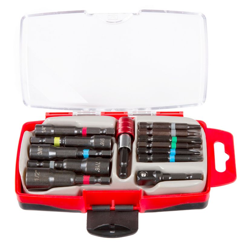 Stalwart 13pc Power Bit and SAE Nut Driver Set Clear