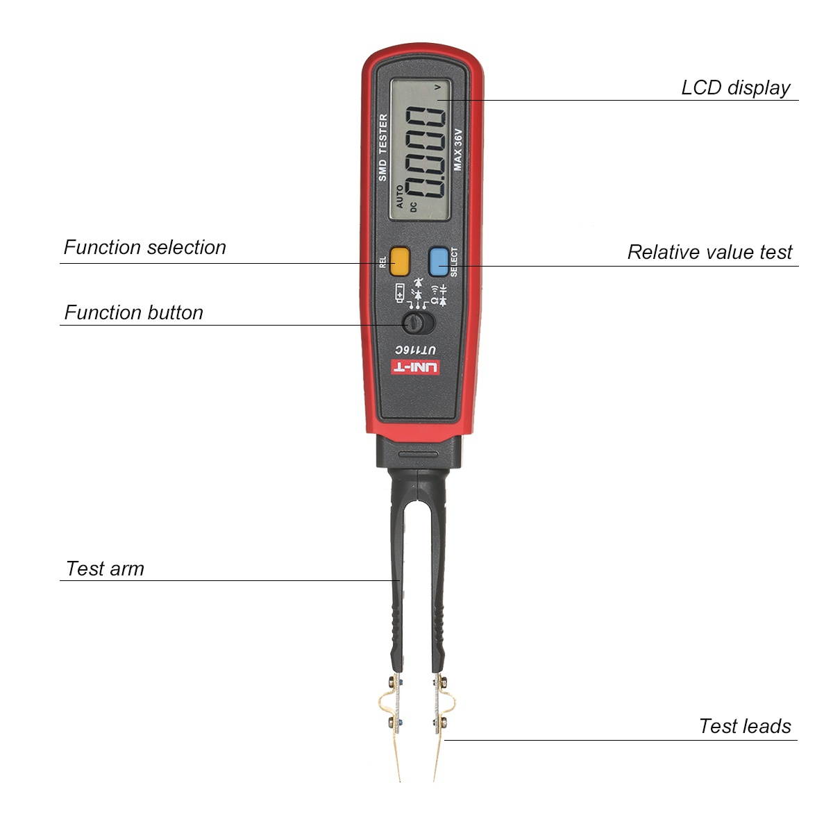 UNI-T SMD Tester Resistor Capacitor Diode (RCD) Parameter Meter LCD Auto Range SMD Digital Multimeter