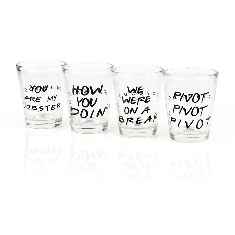 Silver Buffalo Friends Quotes 1.5oz Mini Glasses | Set of 4