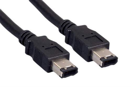 Kentek 6 Feet FT 6 Pin to 6 Pin IEEE-1394A 1394 Firewire iLINK DV Cable Cord 400 Mbps for PC MAC DV IEEE1394 Black