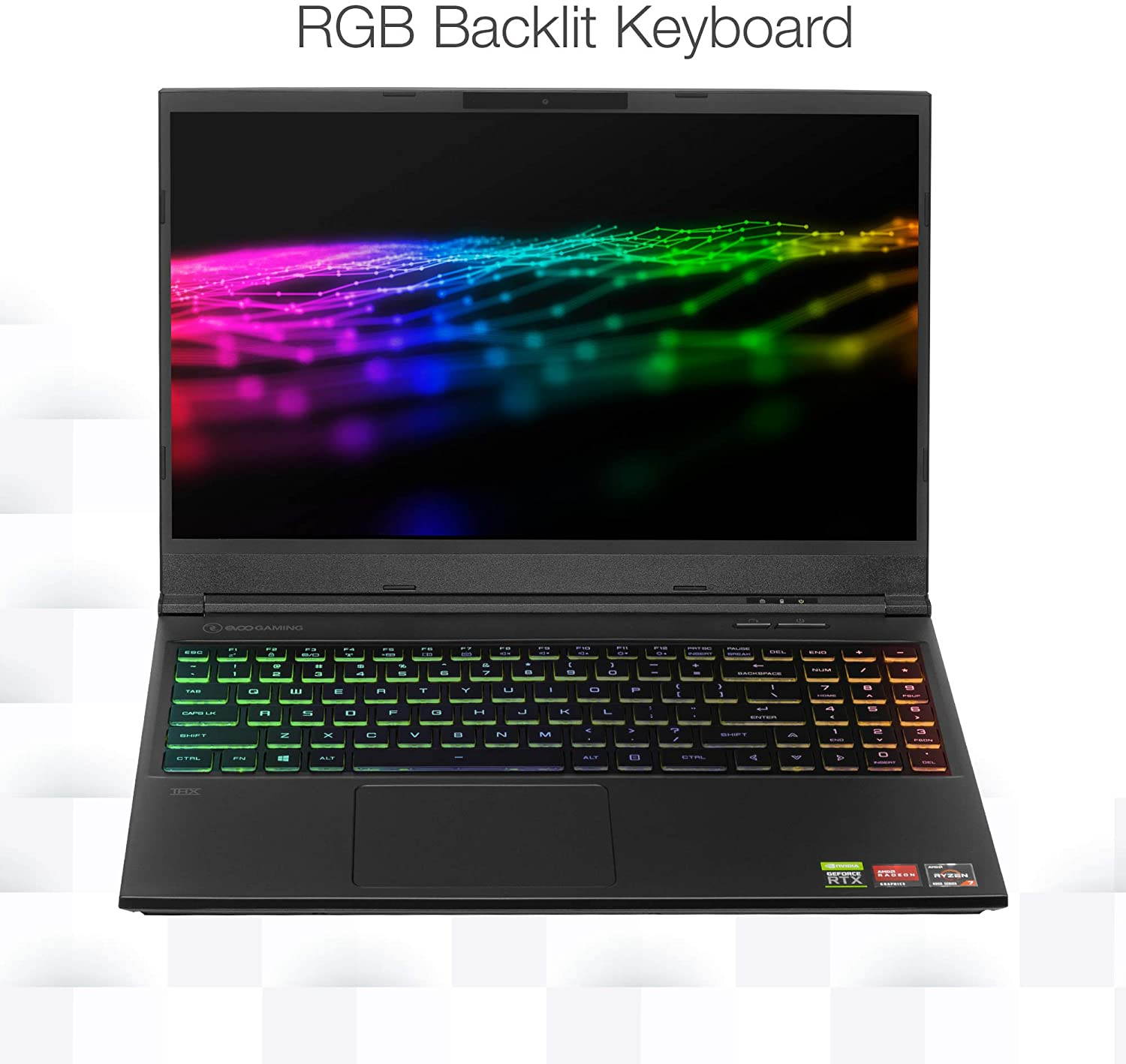 Evoo Gaming 15.6&rdquo; Laptop, FHD, 120Hz, AMD Ryzen 7 4800H Processor, NVIDIA GeForce RTX 2060, THX Spatial Audio, 512GB SSD, 16GB RAM, RGB Backlit Keyboard, HD Camera, Windows 10 Home, Black (EG-LP7-BK)