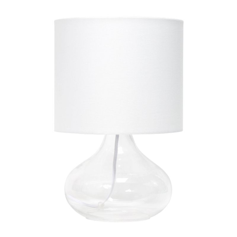 Glass Raindrop Table Lamp with Fabric Shade White - Simple Designs