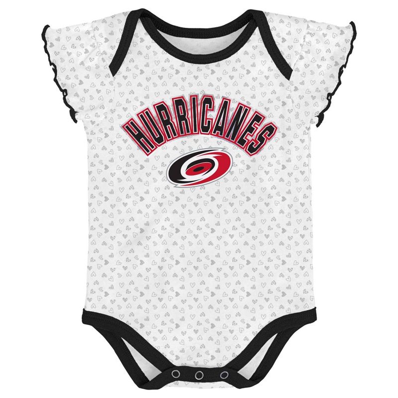 NHL Carolina Hurricanes Girls' Winning Goal Bodysuit Set 3pk - 0-3M