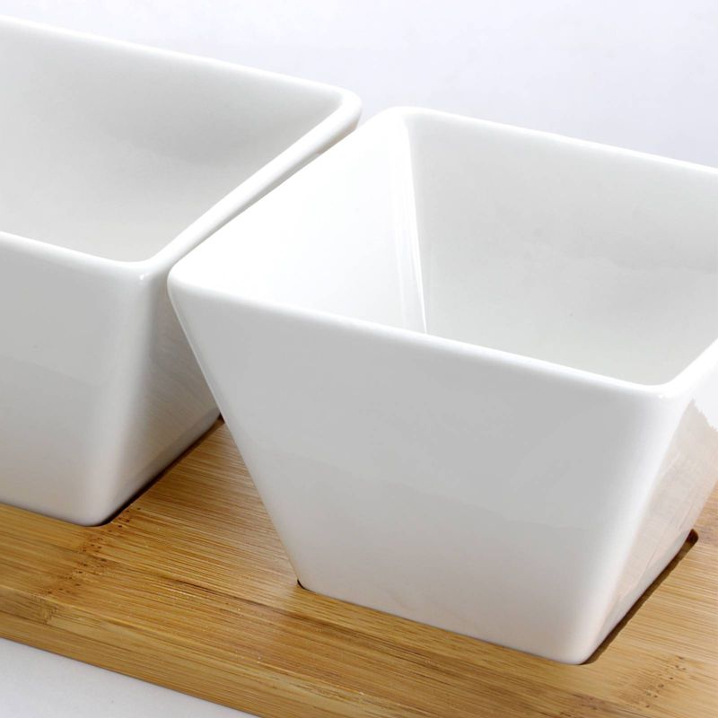 5pc Stoneware Beautiful Modern Party Serving Set White - Elama
