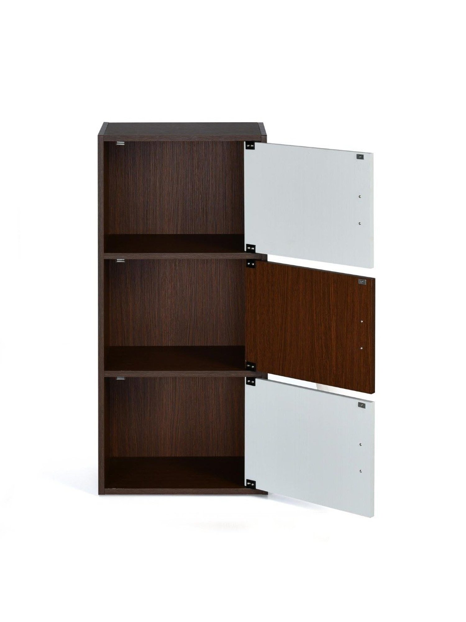 Nilkamal Sear Urban Walnut & Oak White Engineered Wood 3 Tier Storage Cabinet