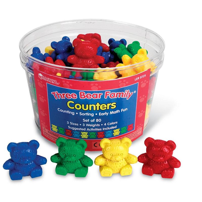Learning Resources Three Bear Family Counters, 80 Pieces