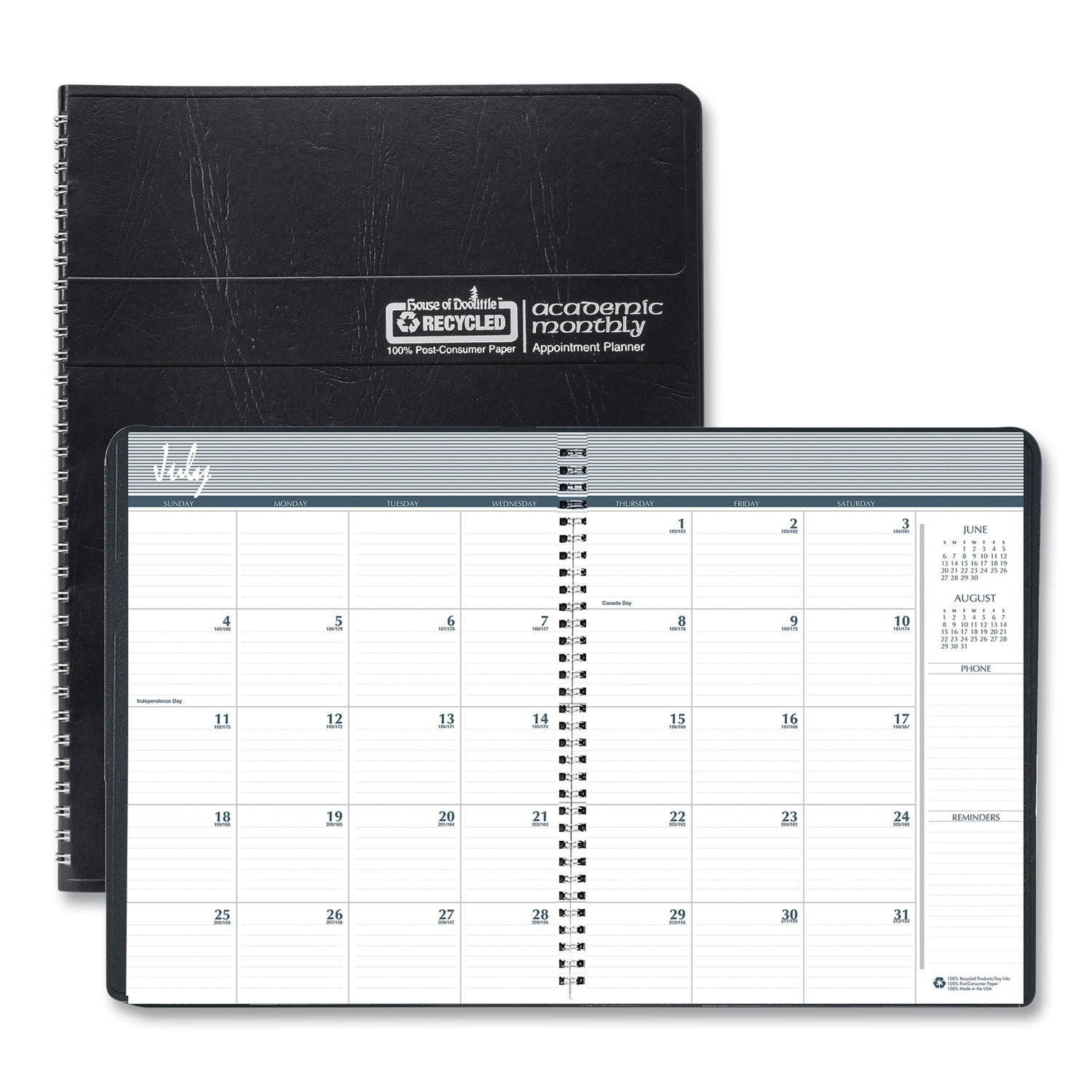 House of Doolittle 2021-2022 8.5" x 11" Academic Planner Black 26502-22
