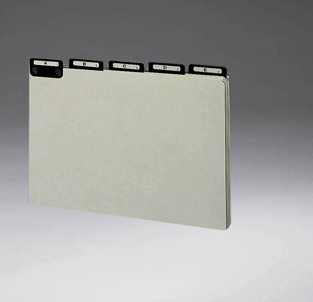 Smead 100% Recycled Pressboard File Guides, Flat Metal 1/5-Cut Tab with Insert (A-Z), Legal Size, Gray/Green, Set of 25 (52576)