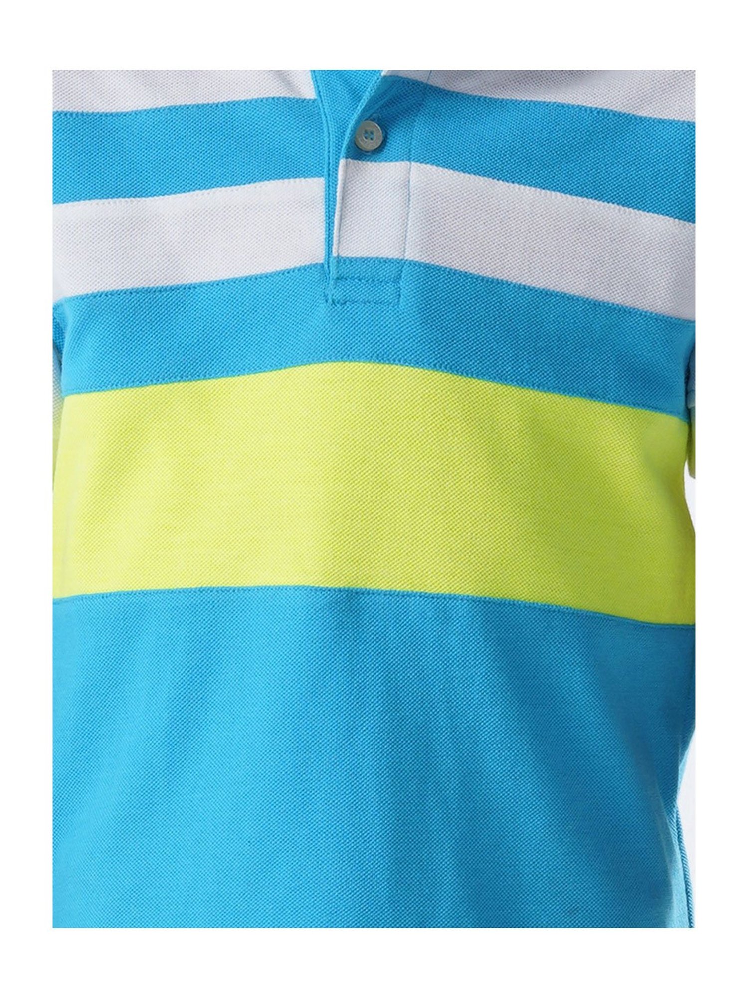 Pantaloons Junior Multicolor Cotton Striped Polo T-Shirt