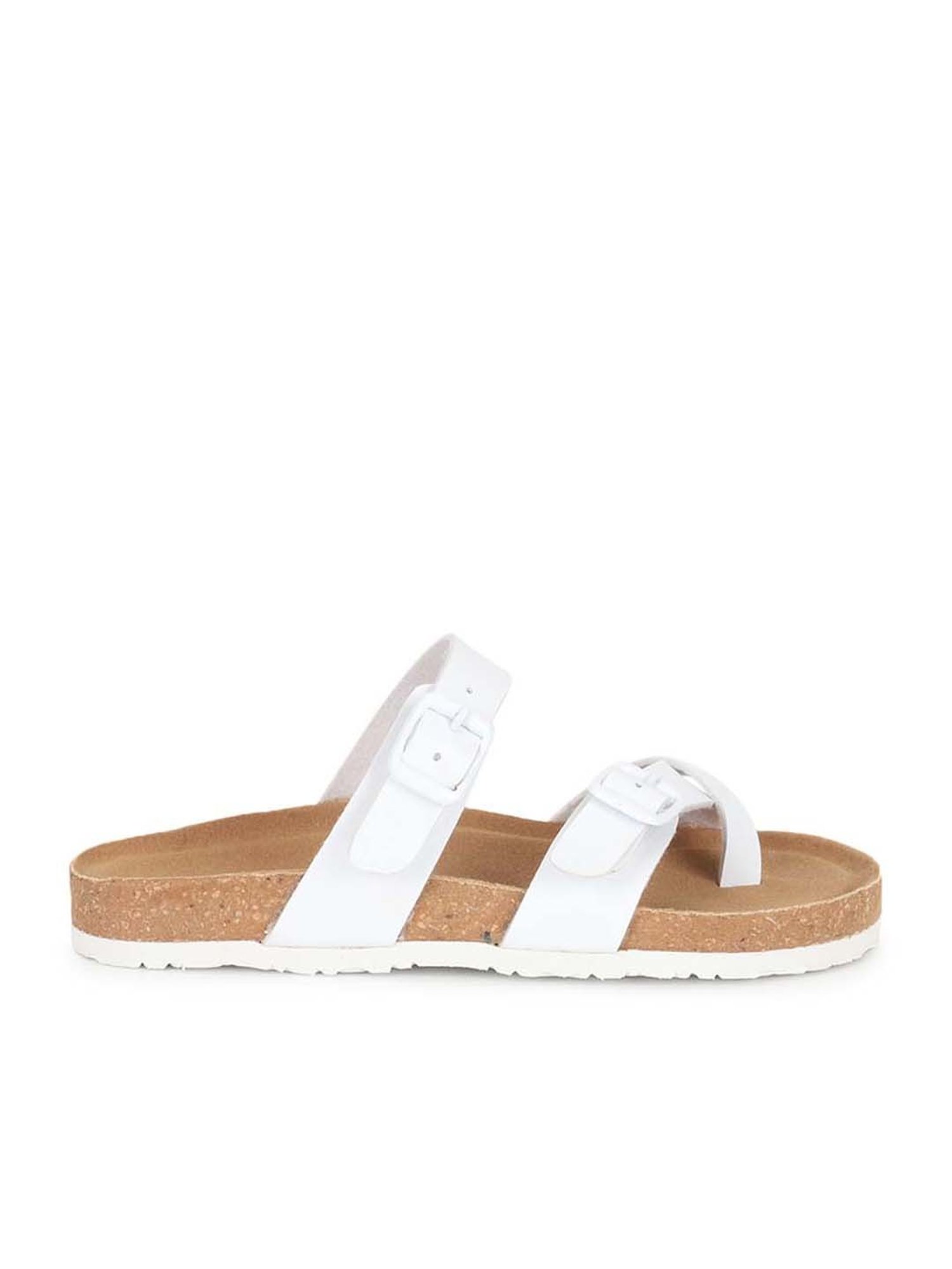 Truffle Collection Women's White Toe Ring Sandals