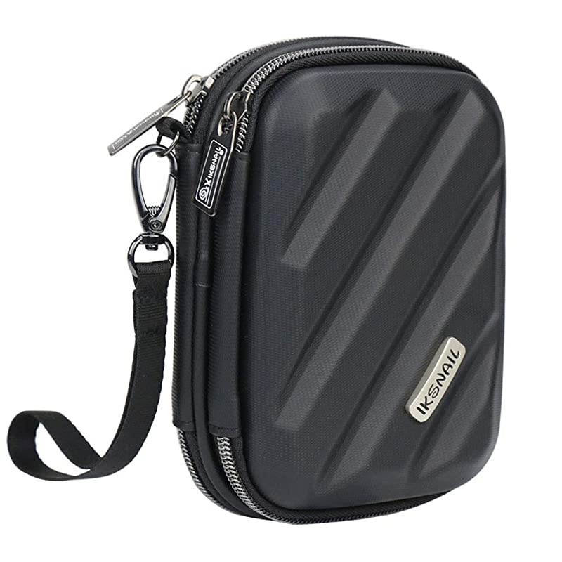 Electronics Organizer Travel Case Hard Gadget Accessories Storage Bag Double Layer Carrying Pouch for USB Cable SD Card USB Drive Hard Drive Phone Charger Earphone Black