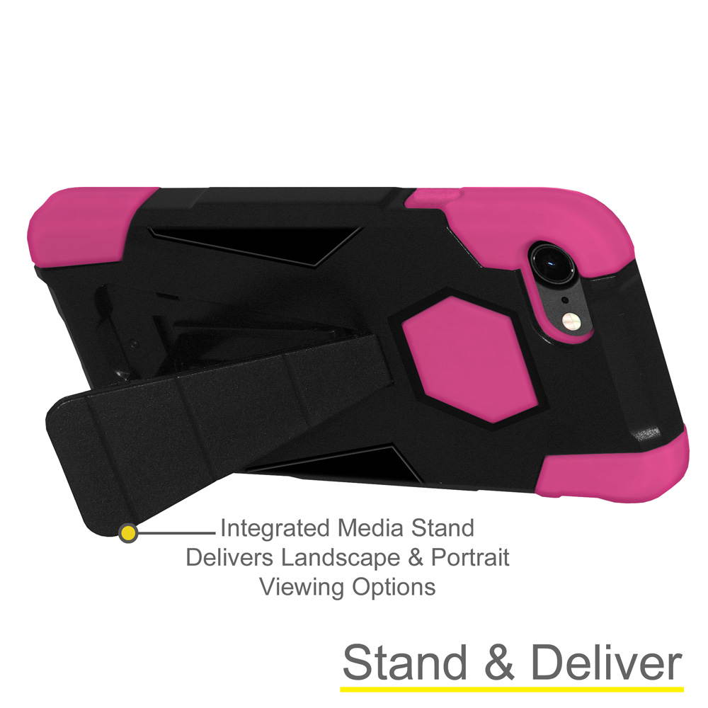iPhone 7 Case Hybrid Impact Resistant Dual Layer Soft Cover Hard Shell Kick Stand Case for Apple iPhone 7