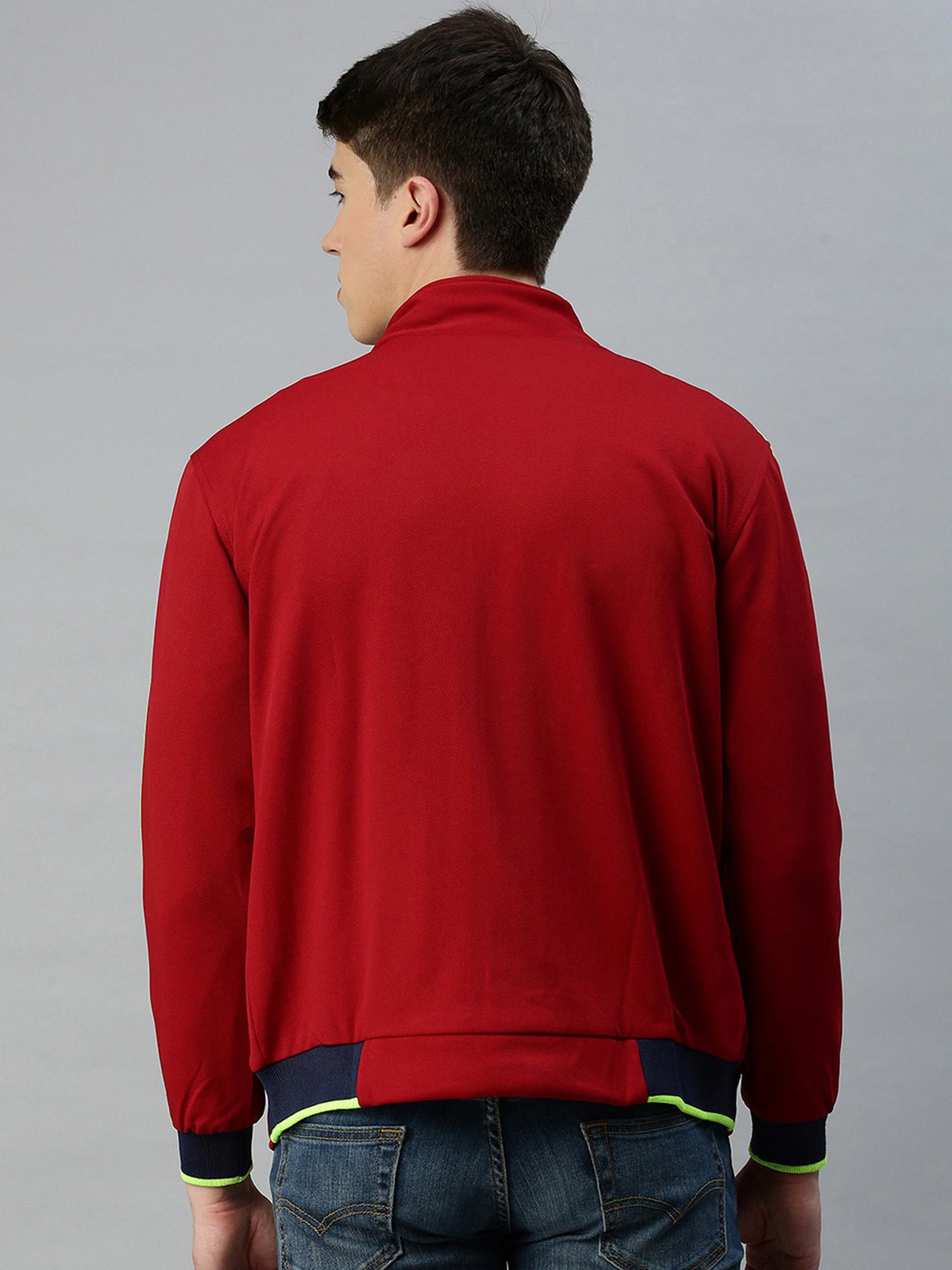 VOXATI Maroon Regular Fit High Neck Jacket