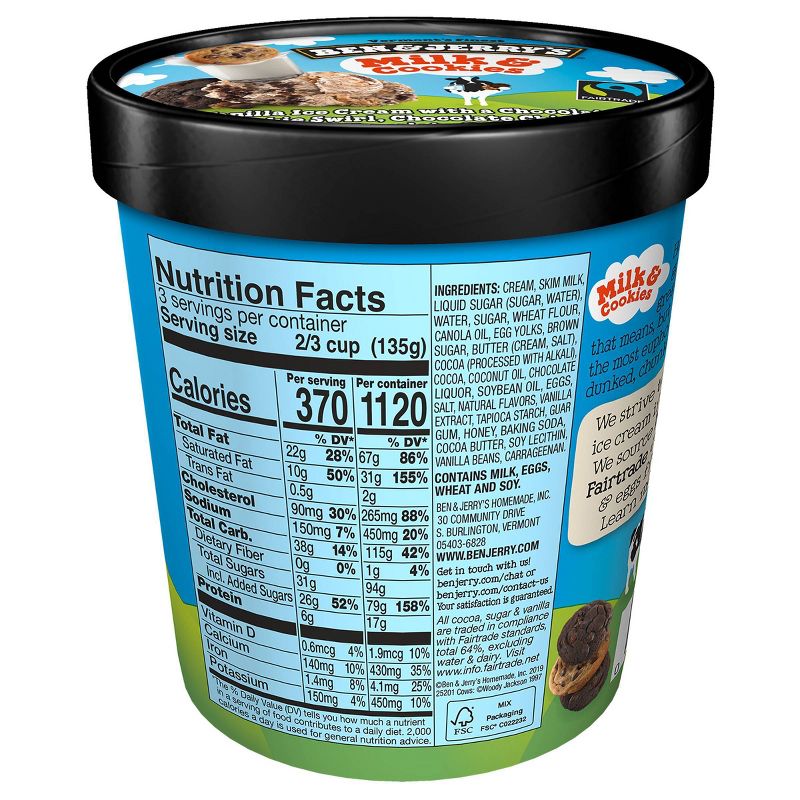Ben & Jerry's Milk and Cookies Ice Cream - 16oz