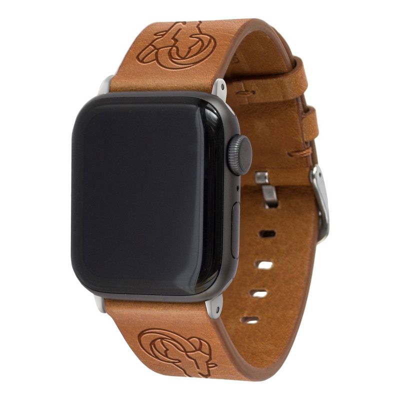 MLB Cleveland Indians Apple Watch Compatible Leather Band 42/44mm - Black