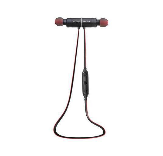 Awei AK8 IPX4 Waterproof Magic Magnet Attraction Bluetooth 4.1 Sports Earphones with Microphone For iPhone Samsung Xiaomi (Black Red)