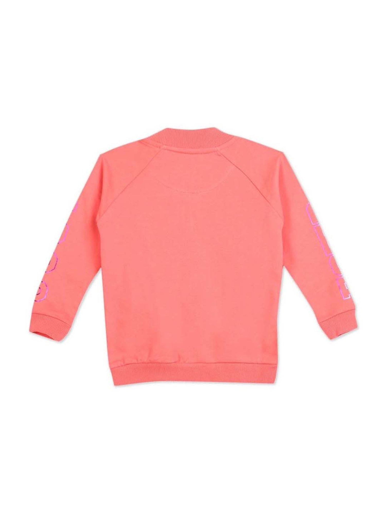 U.S. Polo Assn. Kids Pink Cotton Logo Full Sleeves Sweatshirt