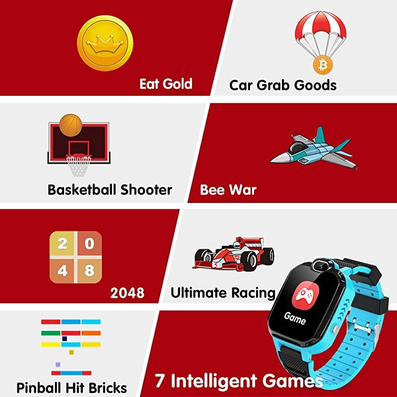 Smartwatch for Boys Girls Smart Watch for with Phone Calls 7 Games Mp3 Music Player Camera SOS Phone Watch for 412 Years Old Students Children Christmas Birthday Gift Blue