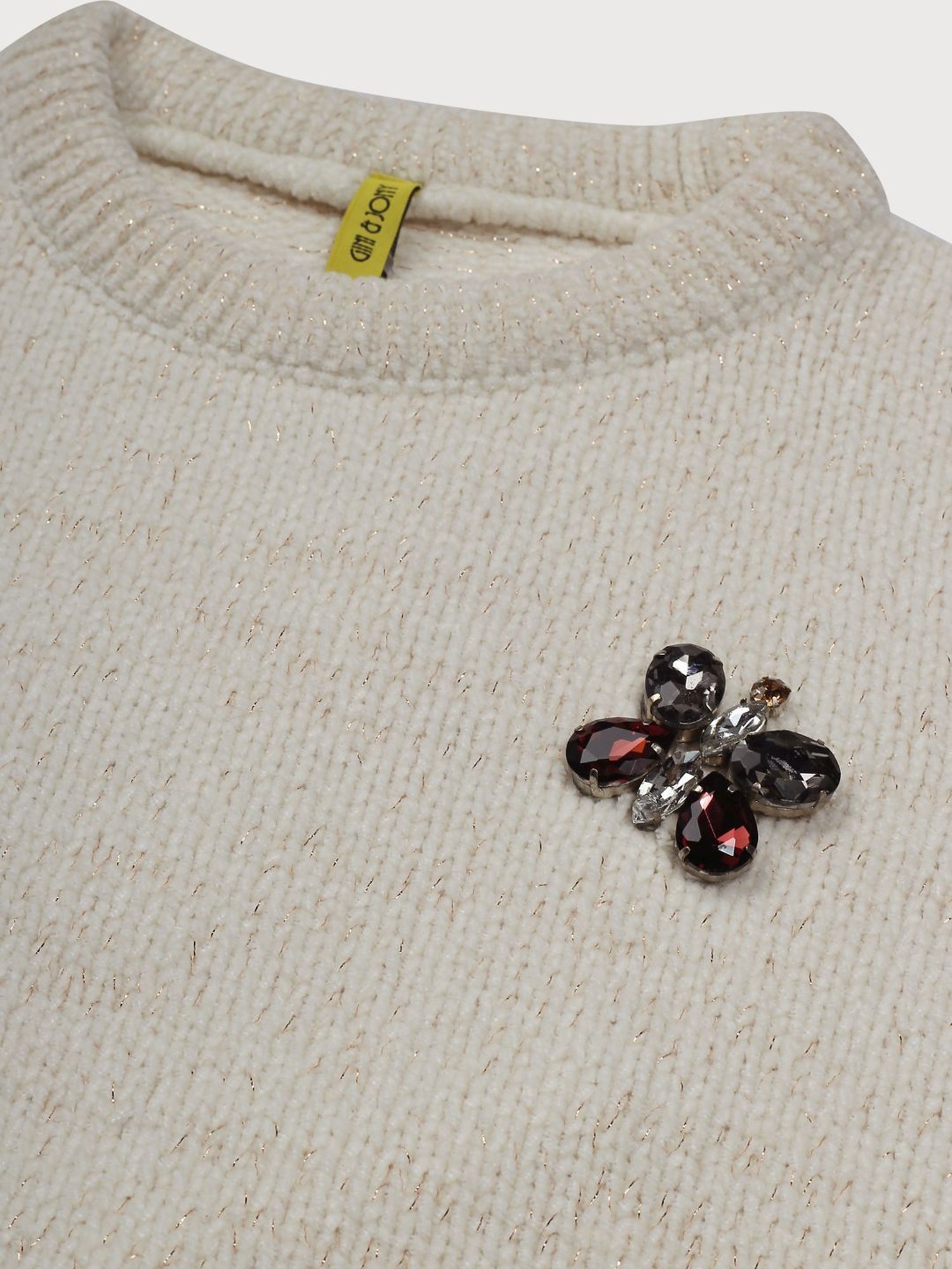 Elle Kids Black Solid Full Sleeves Sweater