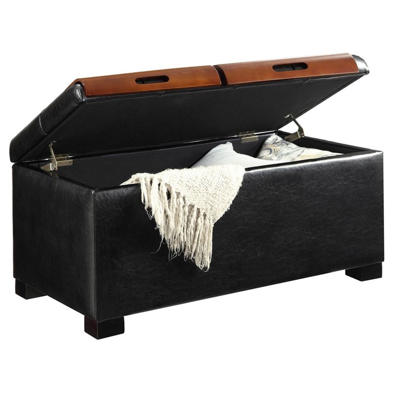 Storage Ottoman With Trays Black - Breighton Home
