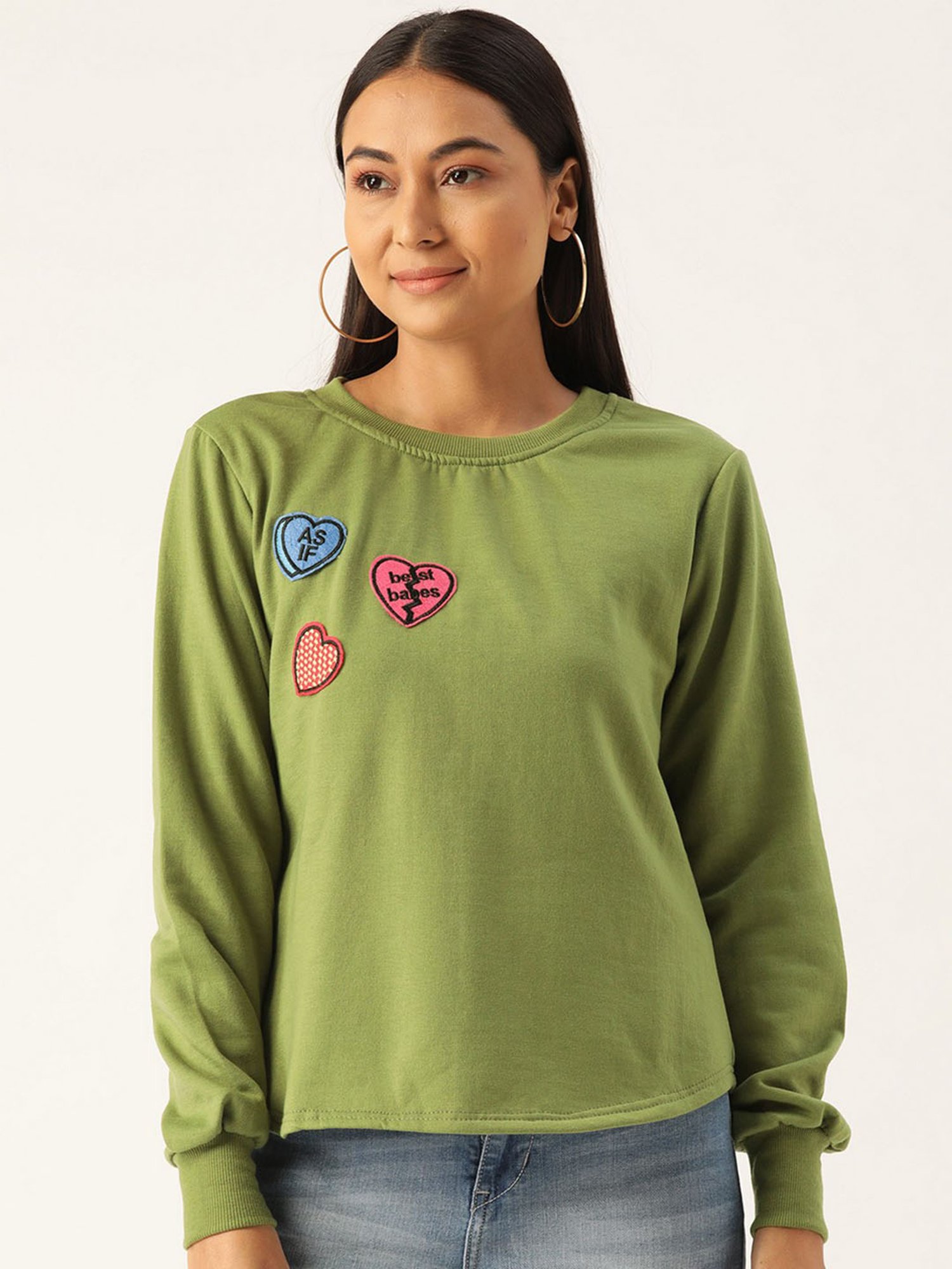 Belle Fille Green Patchwork Sweatshirt