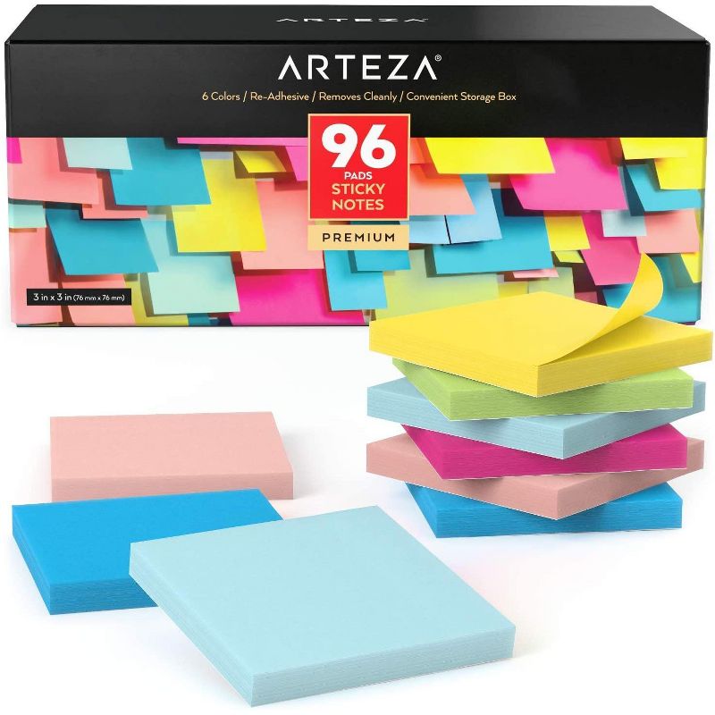 Arteza Sticky Notes, 100 Sheets - Pack of 96 (ARTZ-8929)