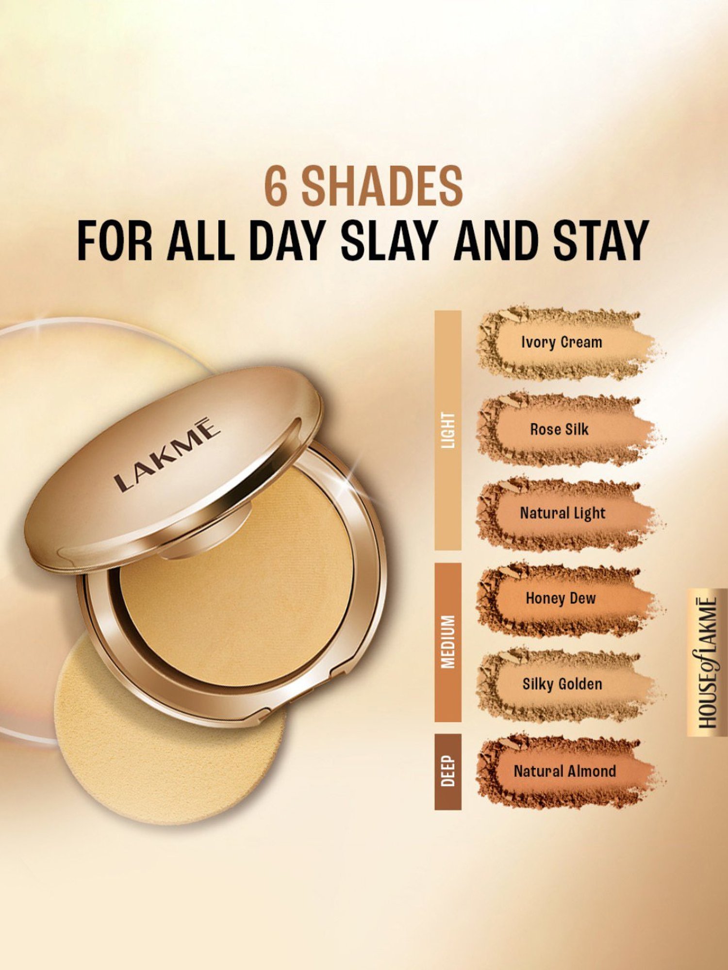 Lakme Powerplay Priming Powder Foundation Natural Almond - 9 gm
