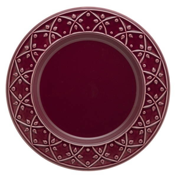 MANHATTAN COMFORT 2-NM03-7304 Mendi 12 Large 10.43" Dinner Plates in Maroon Red