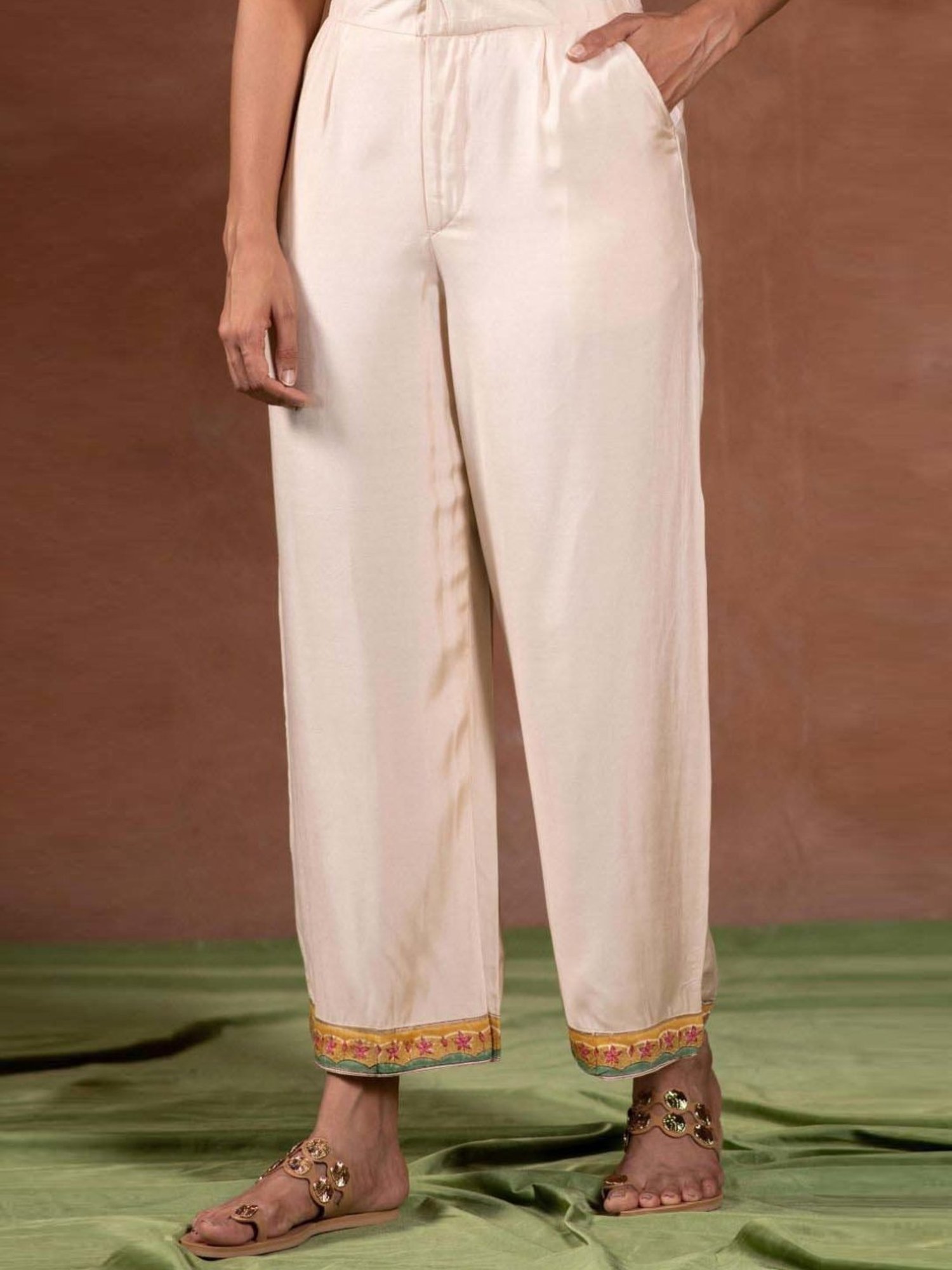 Prakriti Jaipur Pink Chaashini Wide Pants