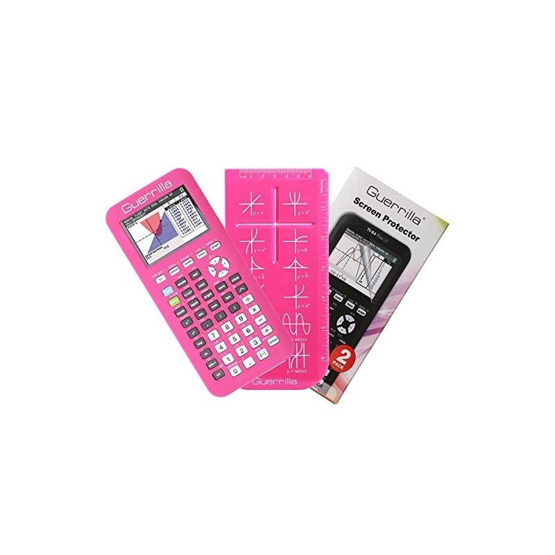 Silicone Case for Texas Instruments TI84 Plus CE Color Edition Graphing Calculator With Screen protector and Graphing Ruler Pink