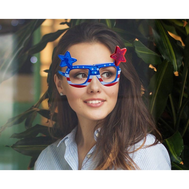 Blue Panda 16 Pcs Patriotic Party Favors, Include Sunglasses Headbands Bead Necklaces Bracelets Socks & Bandana