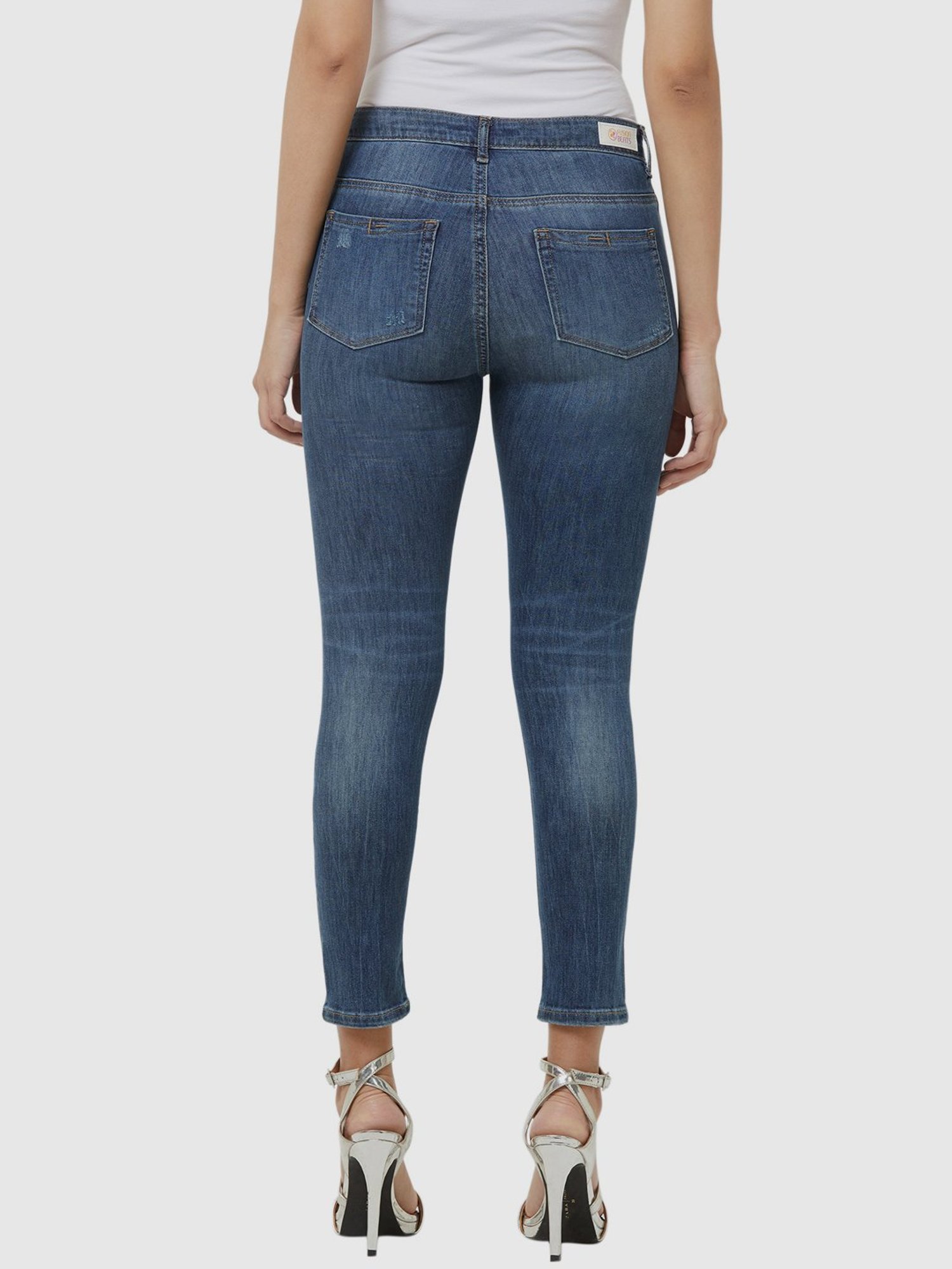 Fusion Beats Blue Cotton Mid Rise Jeans